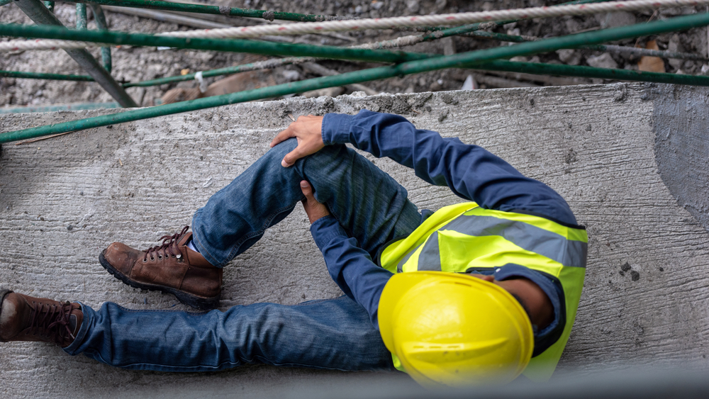 Photo of Leg Injured Construction Worker
