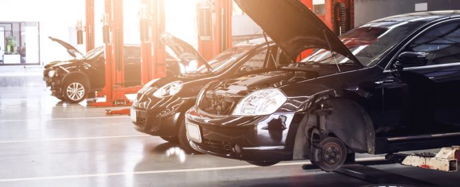 Vehicle undergoing repair at a trusted Florida workshop following guidance from Tucker Law