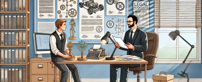 Patent attorney sitting with a patent applicant