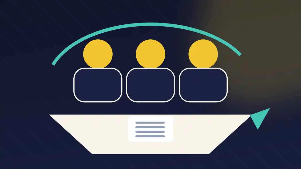 Graphical illustration of three patent appeal judges around a conference table