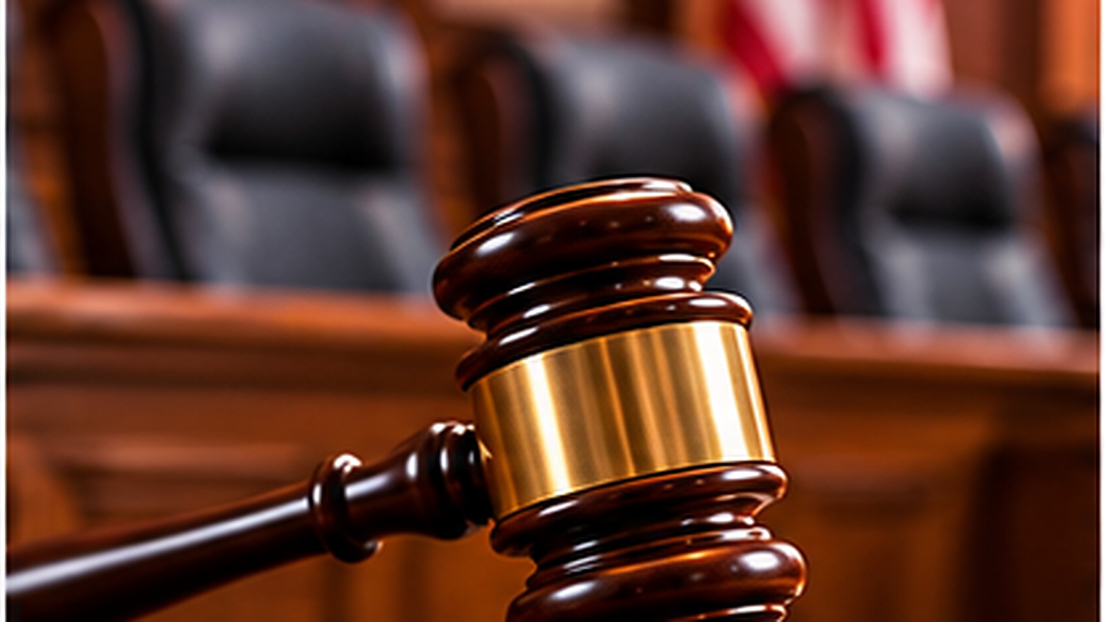Courtroom gavel representing patent appeal proceedings