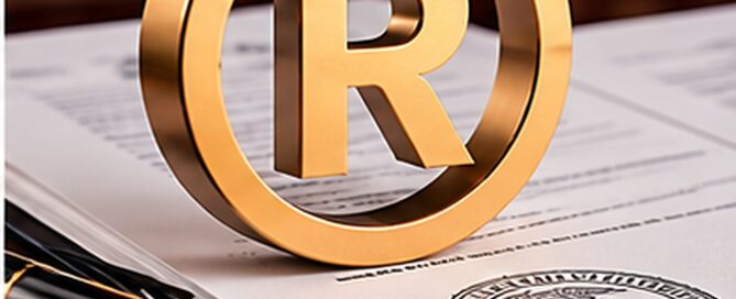 Registered trademark symbol on intellectual-property documents