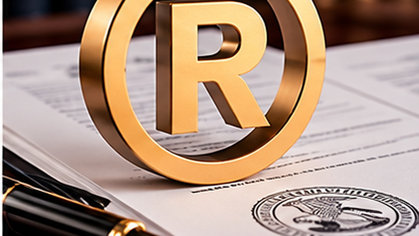Registered trademark symbol on intellectual-property documents