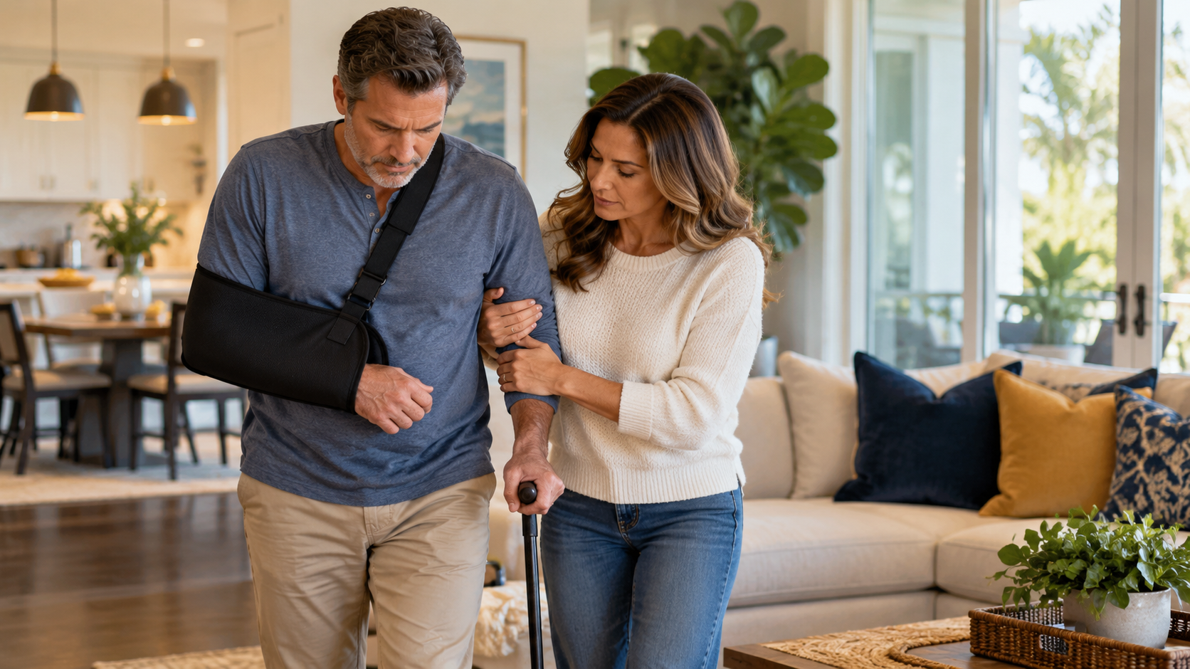 Married couple adjusting to daily life after one spouse suffers a serious injury in Florida