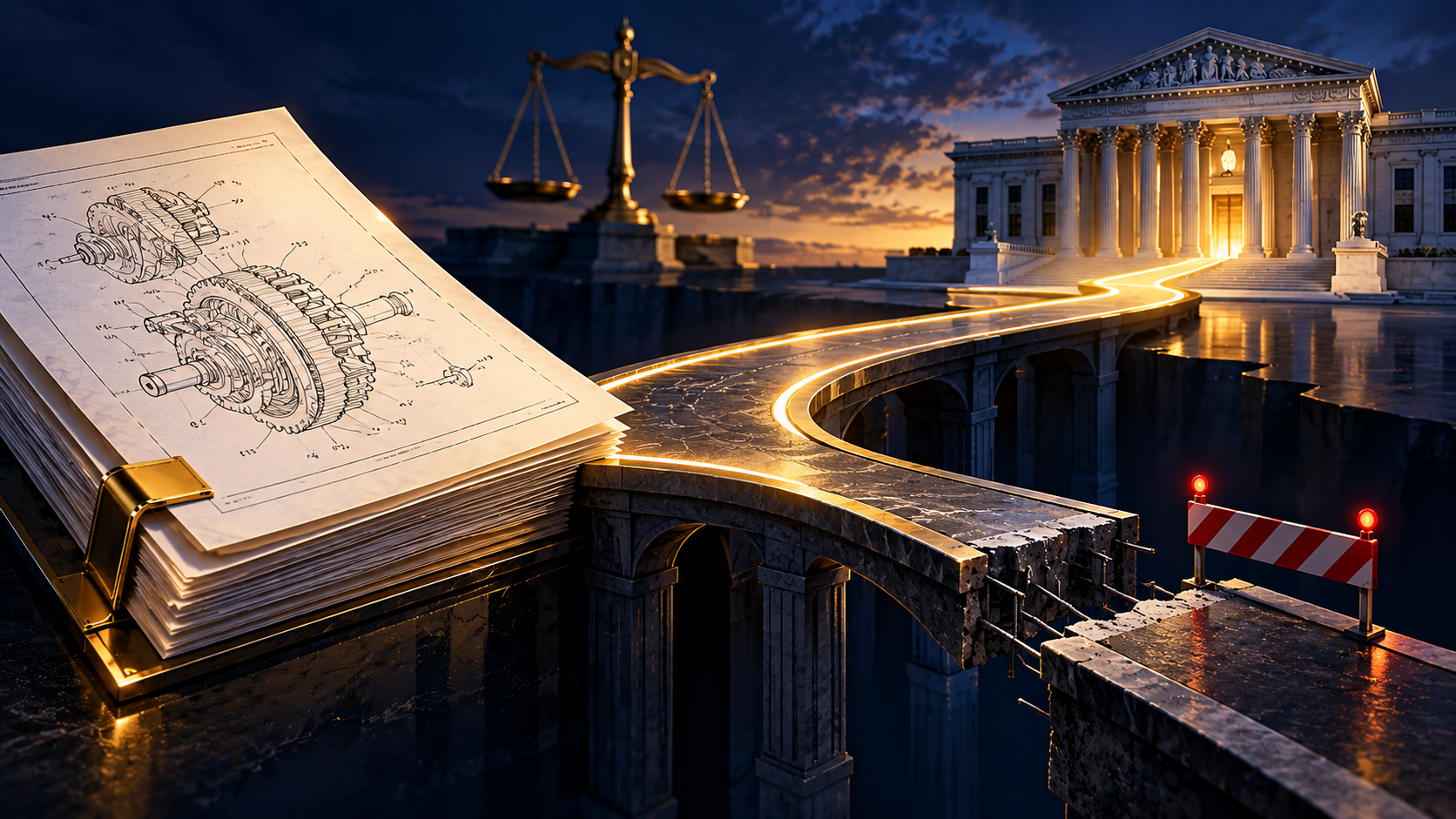Patent drawings and a split path to a courthouse illustrating Rule 54(b) appellate finality in ParkerVision v. Qualcomm