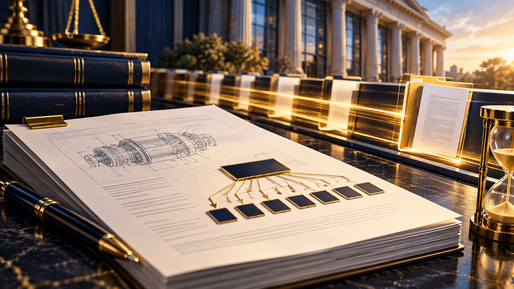 Patent application with streamlined claim tree, hourglass, and accelerated review imagery for the USPTO Streamlined Claim Set Pilot Program